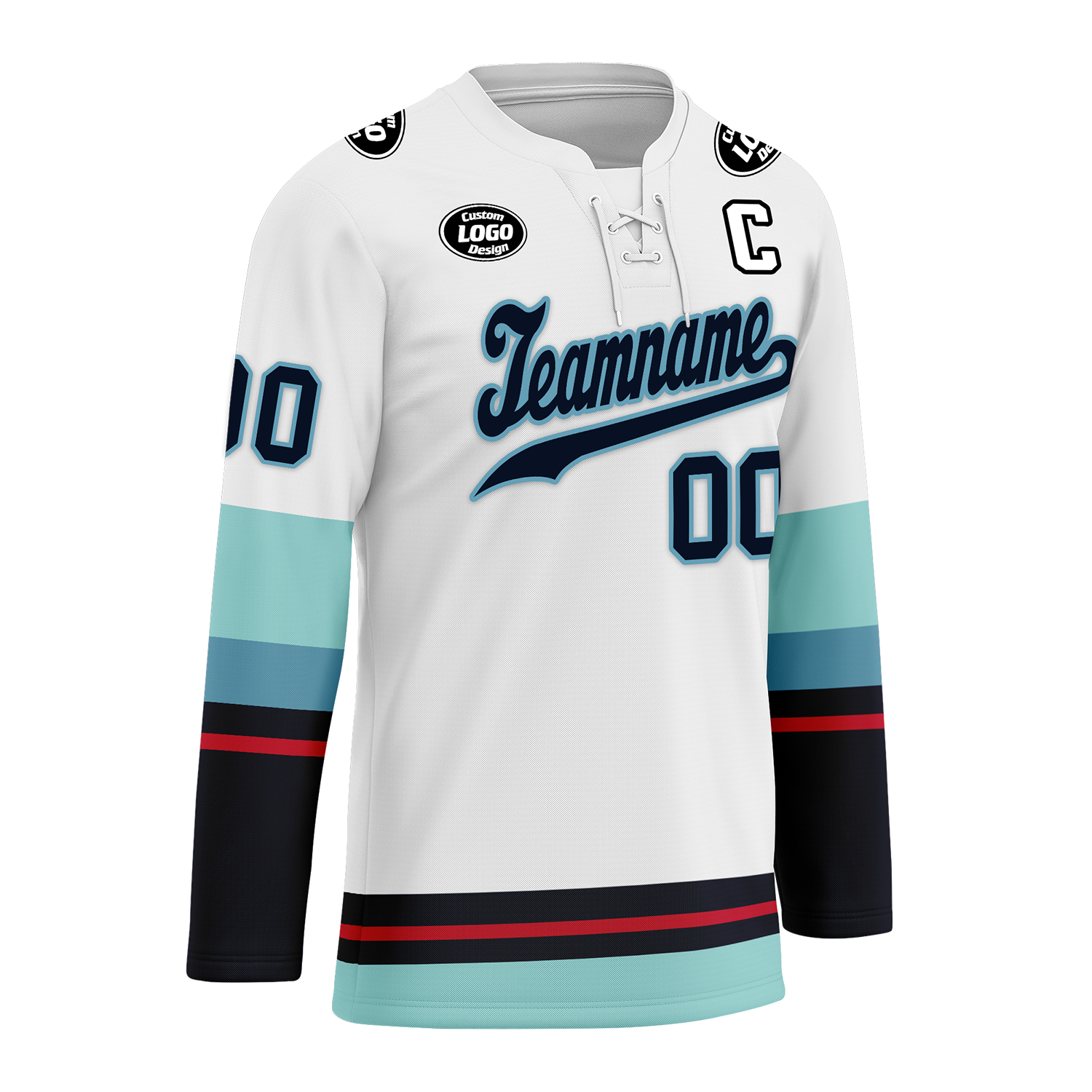 Custom White Blue Personalized Hockey Jersey HCKJ01-D0a70da