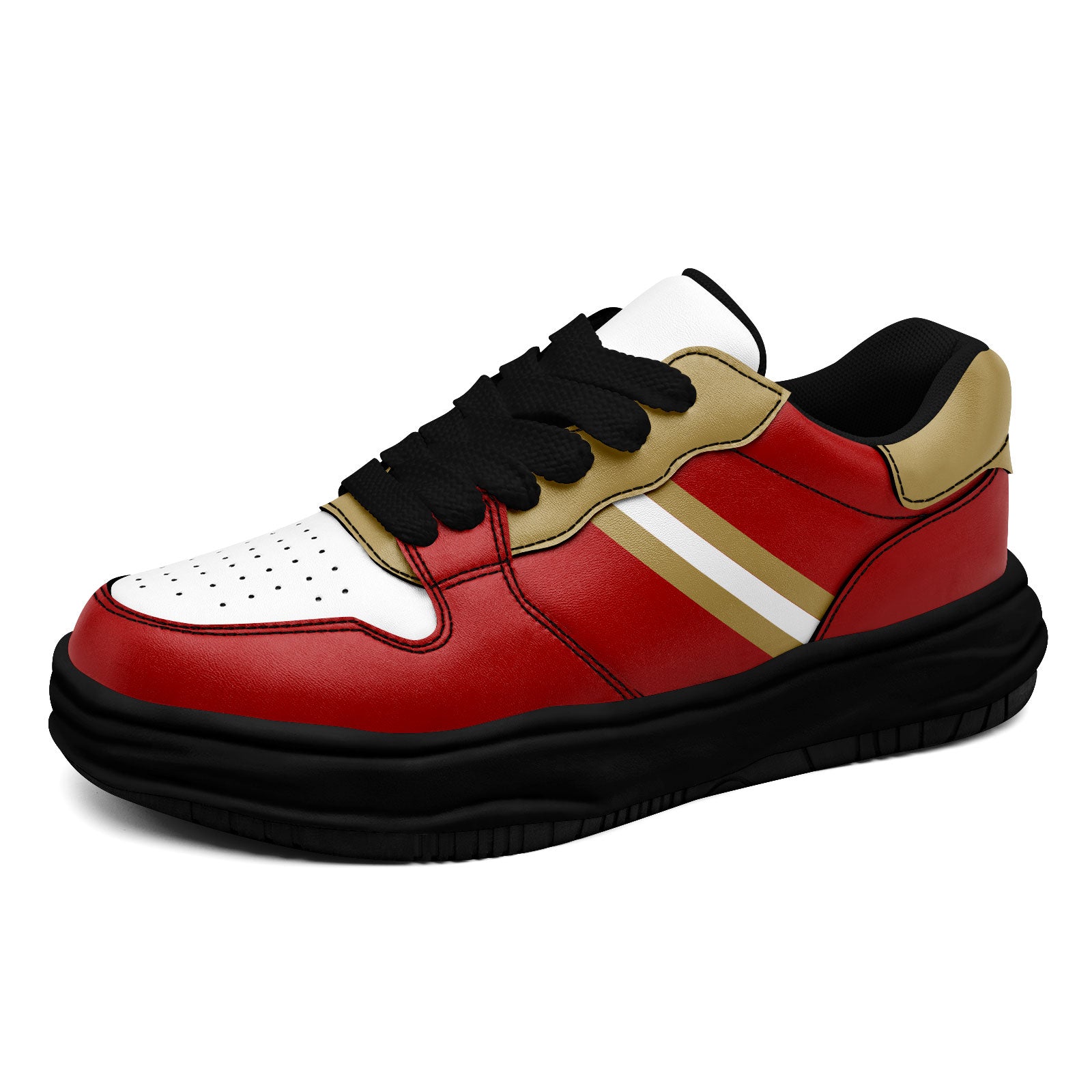 Custom Red Gold San Francisco Shoes Personalized Sneaker FN032-D020389-25