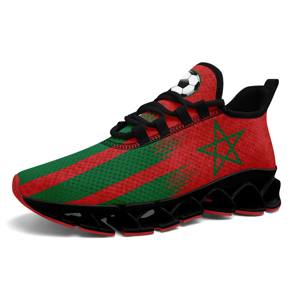 Custom Morocco 2026 World Cup Sneakers DIY Country Flag Running Shoes Lightweight Sport Shoes Gift for Football Fans Personalized Team Name and Logo FN003XD-F009086-2