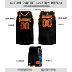 Custom Black Blue Orange City Edition Personalized Sports Uniform Authentic Basketball Jersey BBJ01-D06101-21