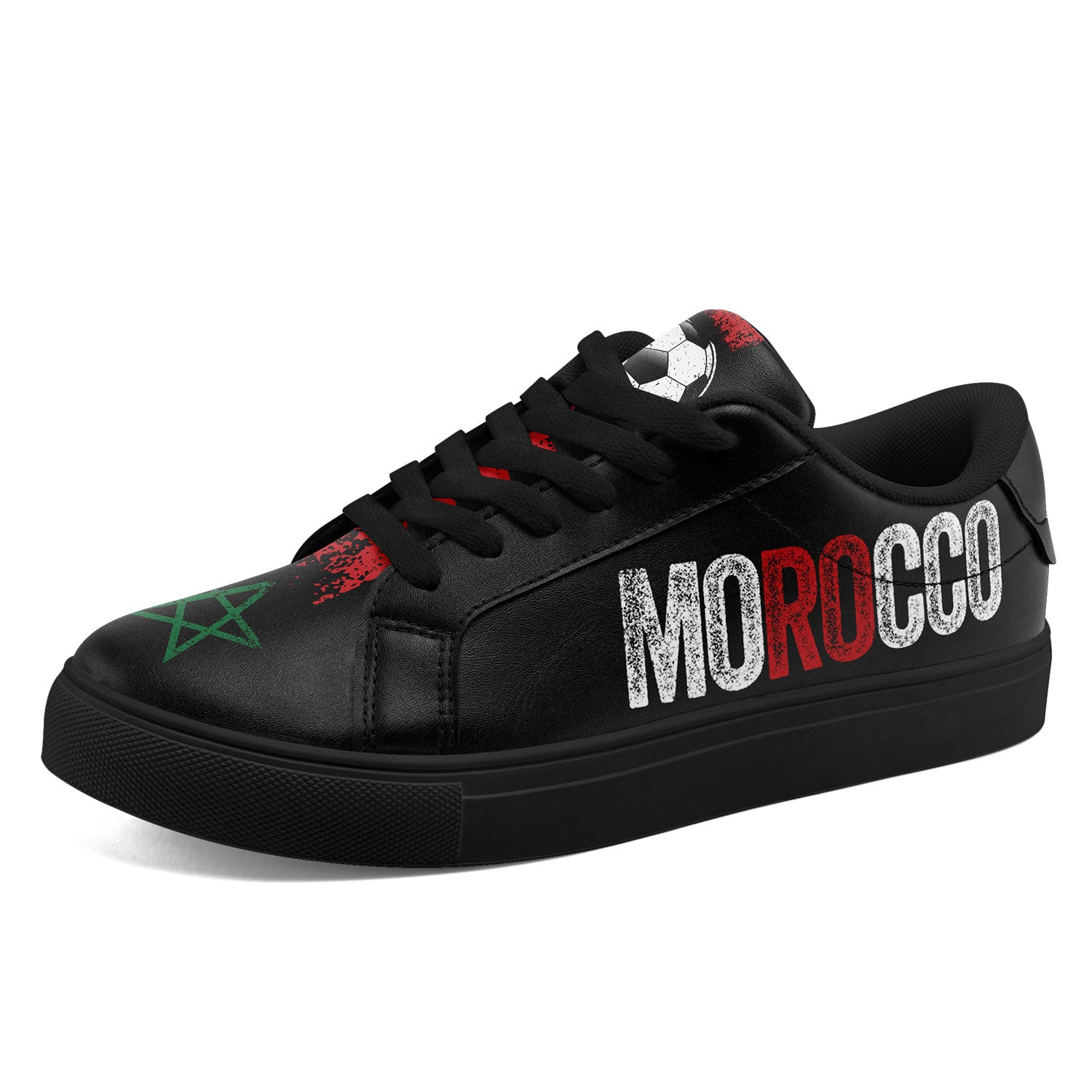 Custom Morocco 2026 World Cup Sneakers DIY Country Flag Running Shoes Lightweight Sport Shoes Gift for Football Fans Personalized Team Name and Logo FN023-F009097-1
