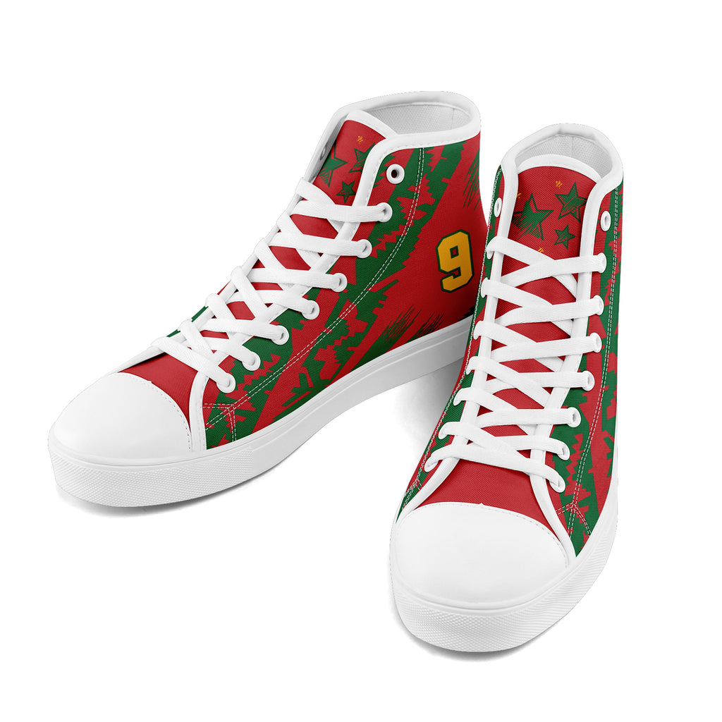 Custom Morocco 2026 World Cup Sneakers DIY Country Flag Running Shoes Lightweight Sport Shoes Gift for Football Fans Personalized Team Name and Logo FN024-F009121-9