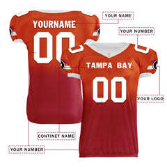 Custom Orange Red Fade Fashion Tampa Bay High-Performance American Football Jersey FBJ06-D020252-29