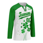 Custom Four-leaf clover Personalized Hockey Jersey HCKJ01-E0615-2