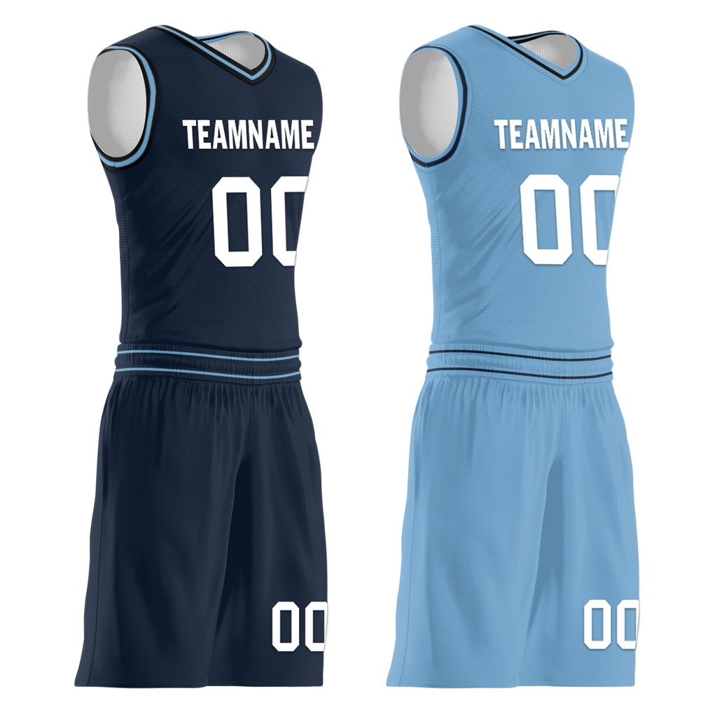 Custom Blue Classic Style Reversible Basketball Uniform Personalized Ordinary BBJR-D017032
