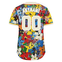 Custom Graffiti Pattern Abstract Floral Patterns Personalized Authentic Baseball Jersey BSBJ01-D020171-2