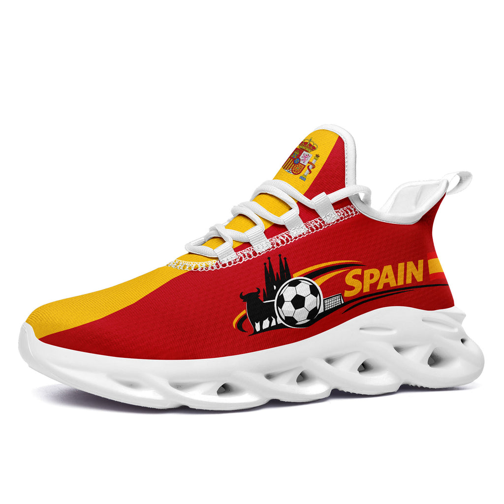 Custom 2026 World Cup Spain Sneakers DIY Country Flag Running Shoes Lightweight Sport Shoes Gift for Football Fans Personalized Team Name and Logo FN003-F027068-1