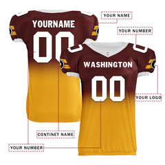 Custom Red Yellow Fade Fashion Washington High-Performance American Football Jersey FBJ06-D020252-31