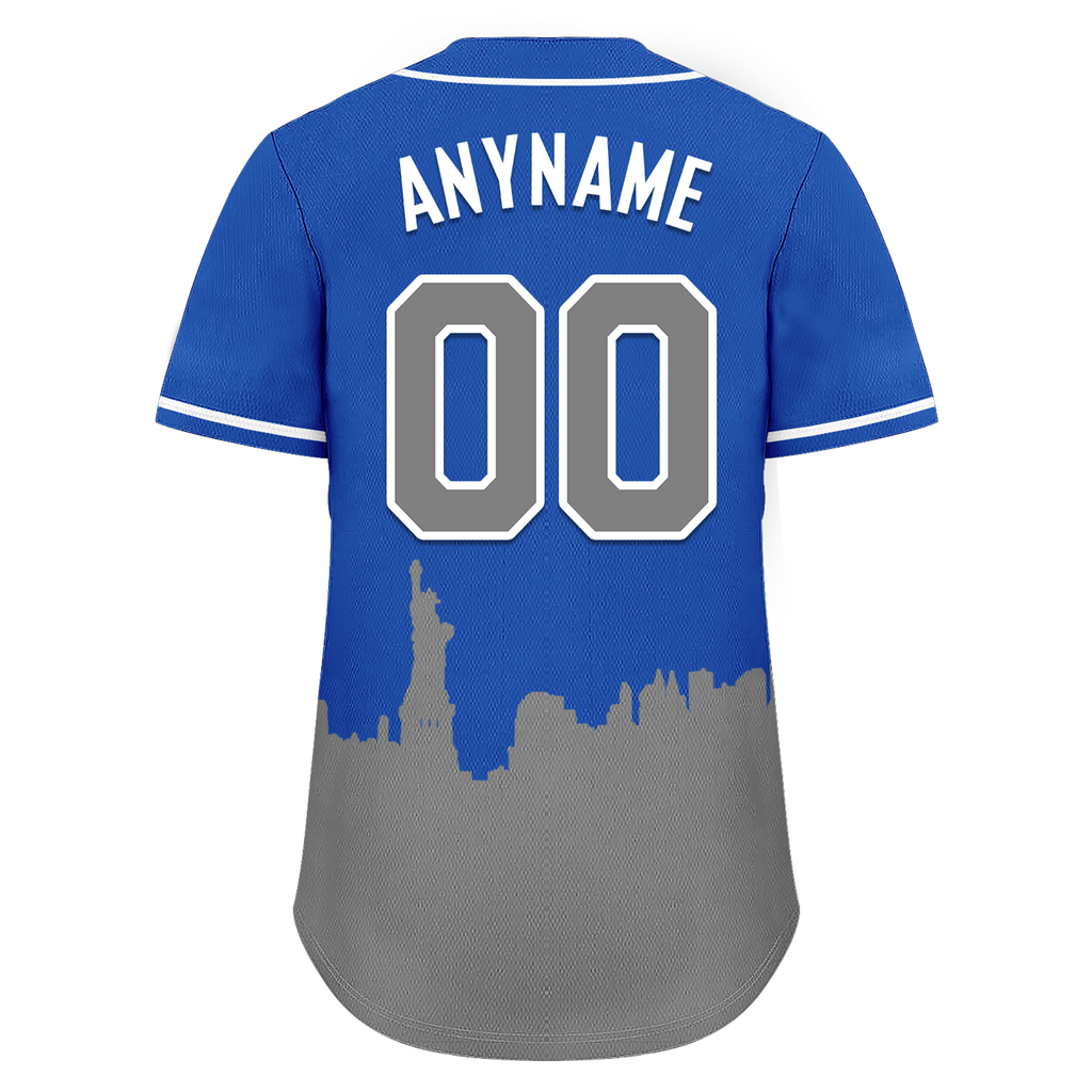 Custom Blue Gray City Edition Personalized Authentic Baseball Jersey BSBJ01-D017124