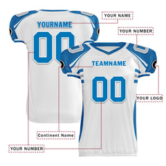 Custom Blue White Michigan High-Performance American Football Jersey FBJ06-D023001-11