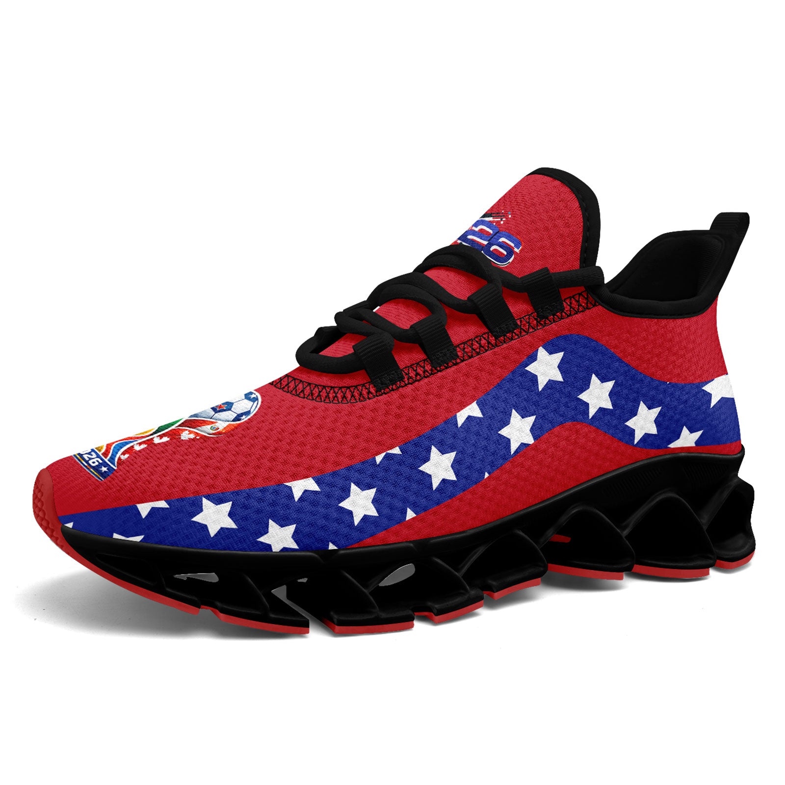 Custom United States 2026 World Cup Sneakers DIY Country Flag Running Shoes Lightweight Sport Shoes Gift for Football Fans Personalized Team Name and Logo FN003XD-F028038-1