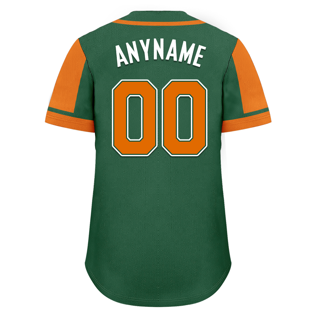Custom Green Orange Raglan Sleeves Personalized Authentic Baseball Jersey BSBJ01-D017208