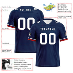 Custom Blue New England Personalized Authentic Football Jersey FBJ02-D020263-26