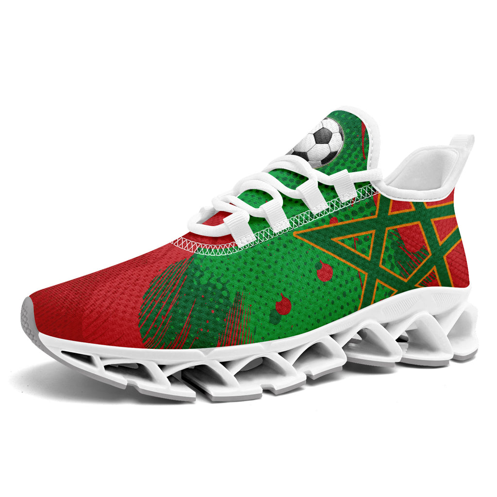Custom Morocco 2026 World Cup Sneakers DIY Country Flag Running Shoes Lightweight Sport Shoes Gift for Football Fans Personalized Team Name and Logo FN003XD-F009086-4