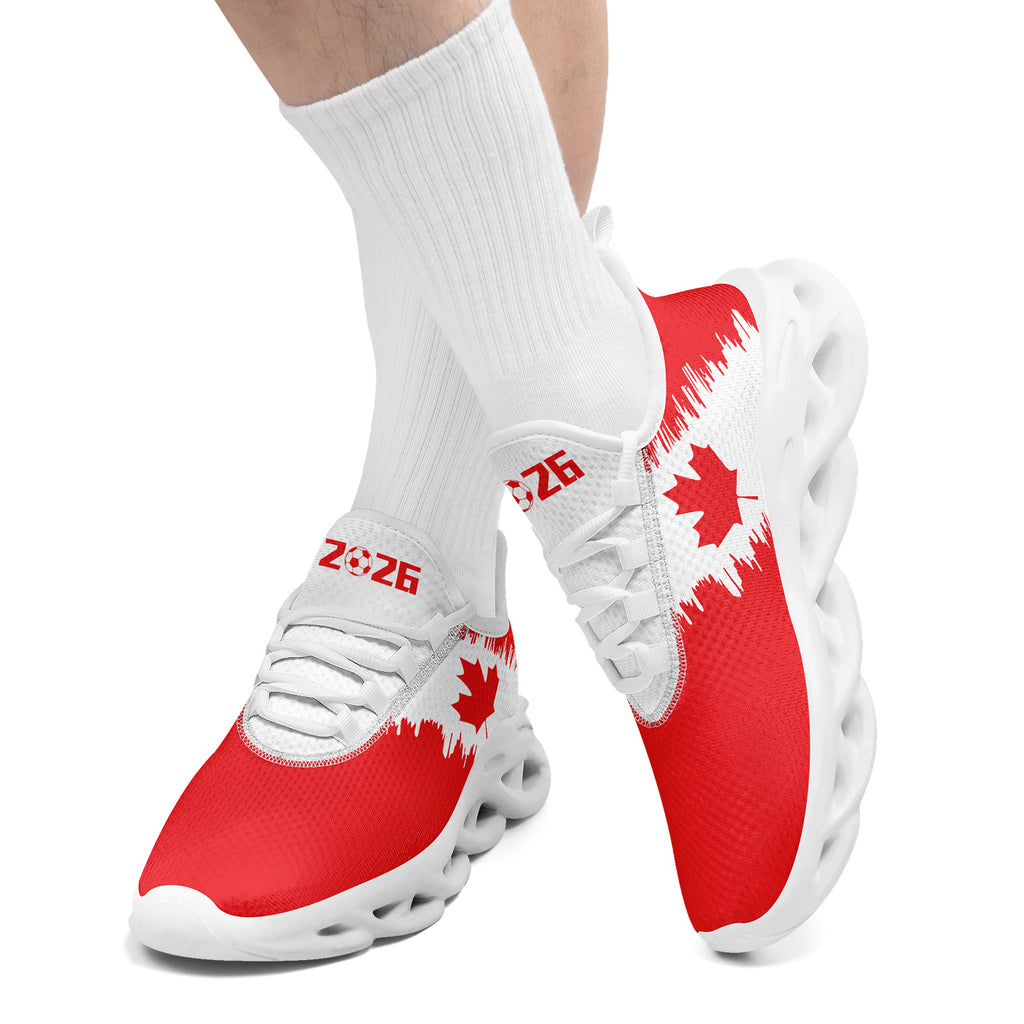 Custom 2026 World Cup Canada Sneakers DIY Country Flag Running Shoes Lightweight Sport Shoes Gift for Football Fans Personalized Team Name and Logo FN003-F023060-1