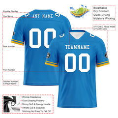 Custom Blue Los Angeles Personalized Authentic Football Jersey FBJ02-D020263-22