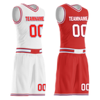 Custom White Red Classic Style Reversible Basketball Uniform Personalized Ordinary BBJR-D017041