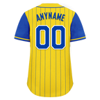 Custom Yellow Blue Stripe Fashion Personalized Authentic Baseball Jersey BSBJ01-D017240
