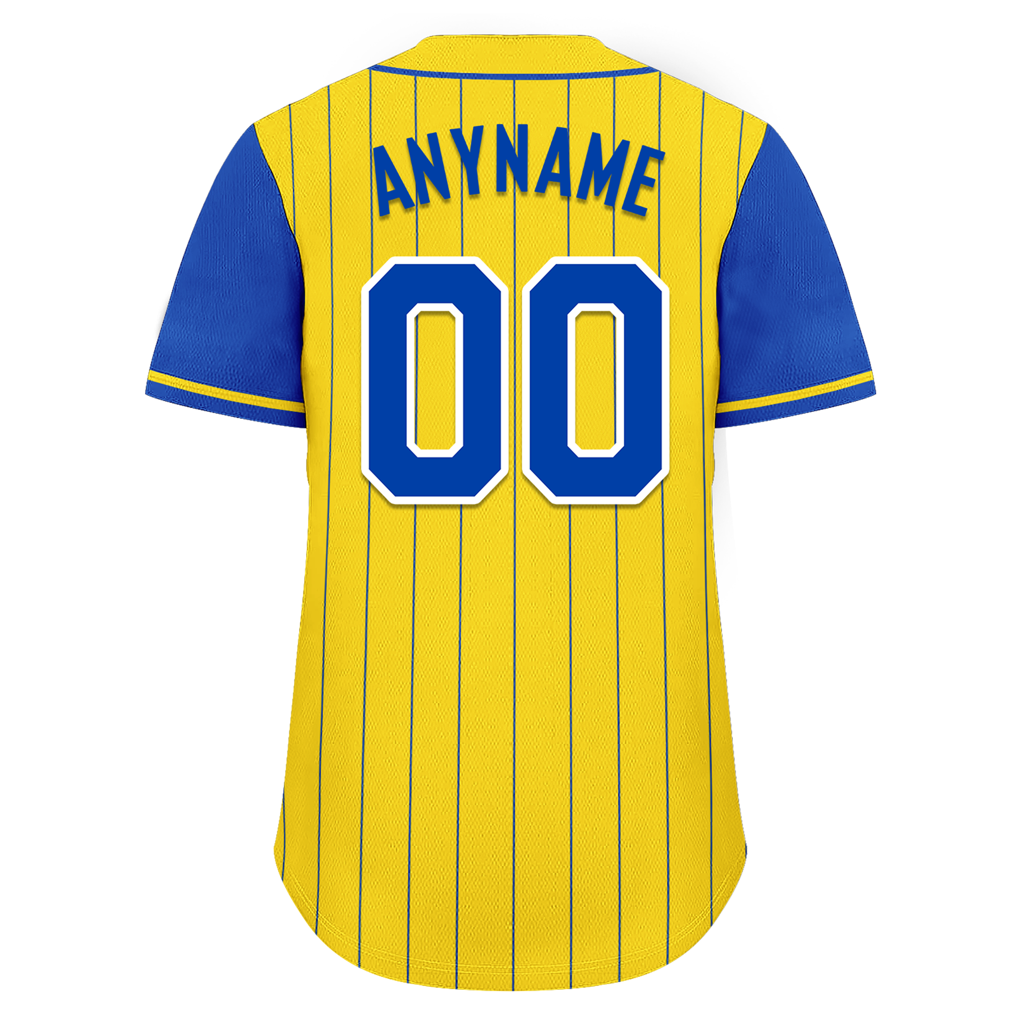 Custom Yellow Blue Stripe Fashion Personalized Authentic Baseball Jersey BSBJ01-D017240