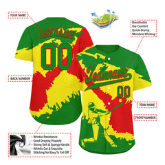 Custom Grass Green Red Yellow Bolivian Flag Personalized Authentic Baseball Jersey BSBJ01-E06022-12