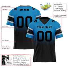 Custom Blue Black Carolina Football Jersey and Hat Combo Offer Personalized Combo ZH-D020326-5