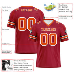 Custom Red Tampa Bay Personalized Authentic Football Jersey FBJ02-D025033-28