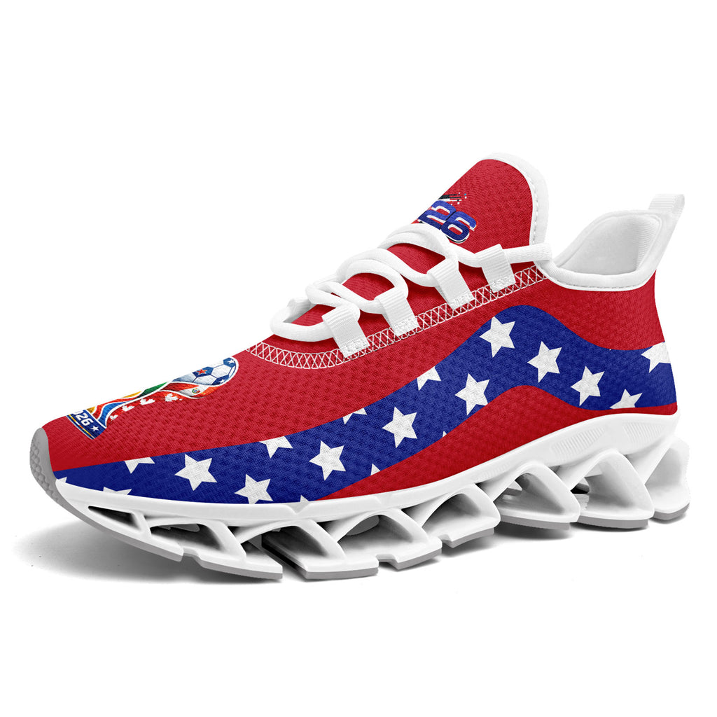 Custom United States 2026 World Cup Sneakers DIY Country Flag Running Shoes Lightweight Sport Shoes Gift for Football Fans Personalized Team Name and Logo FN003XD-F028038-1