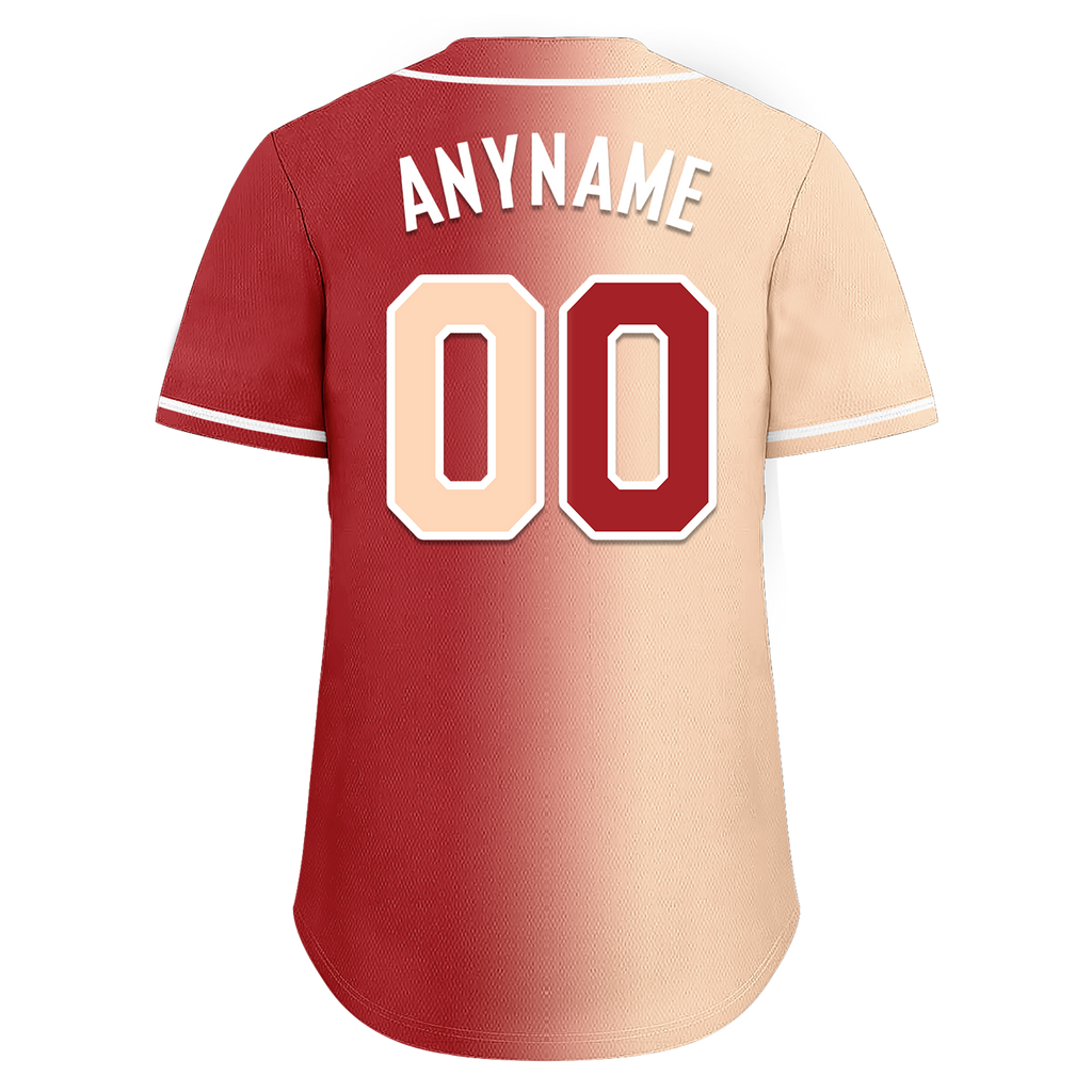 Custom Beige Red Gradient Fashion Personalized Authentic Baseball Jersey BSBJ01-D0a708f