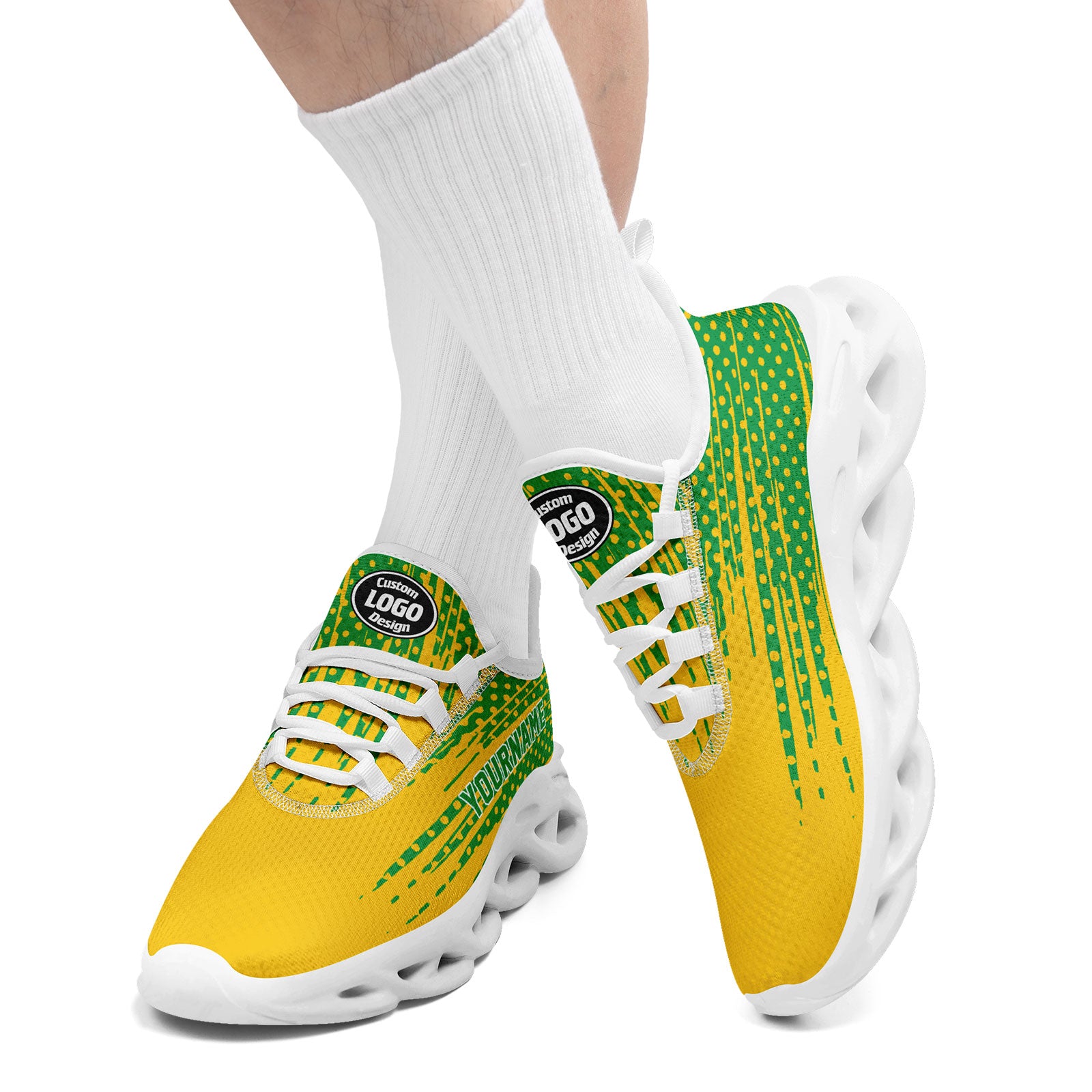 Custom 2026 World Cup Brazil Sneakers DIY Country Flag Running Shoes Lightweight Sport Shoes Gift for Football Fans Personalized Team Name and Logo FN003-F027085-5