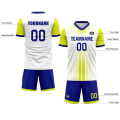 Custom White Yellow Soccer Sets Jersey Personalized SCJ101-D020131-8