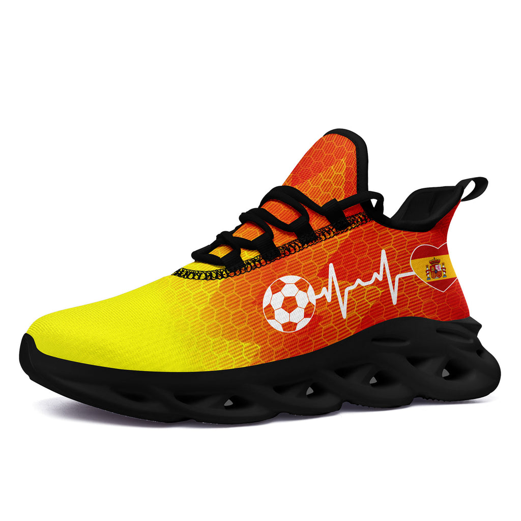 Custom Spain 2026 World Cup Sneakers DIY Country Flag Running Shoes Lightweight Sport Shoes Gift for Football Fans Personalized Team Name and Logo FN003-F025036-2