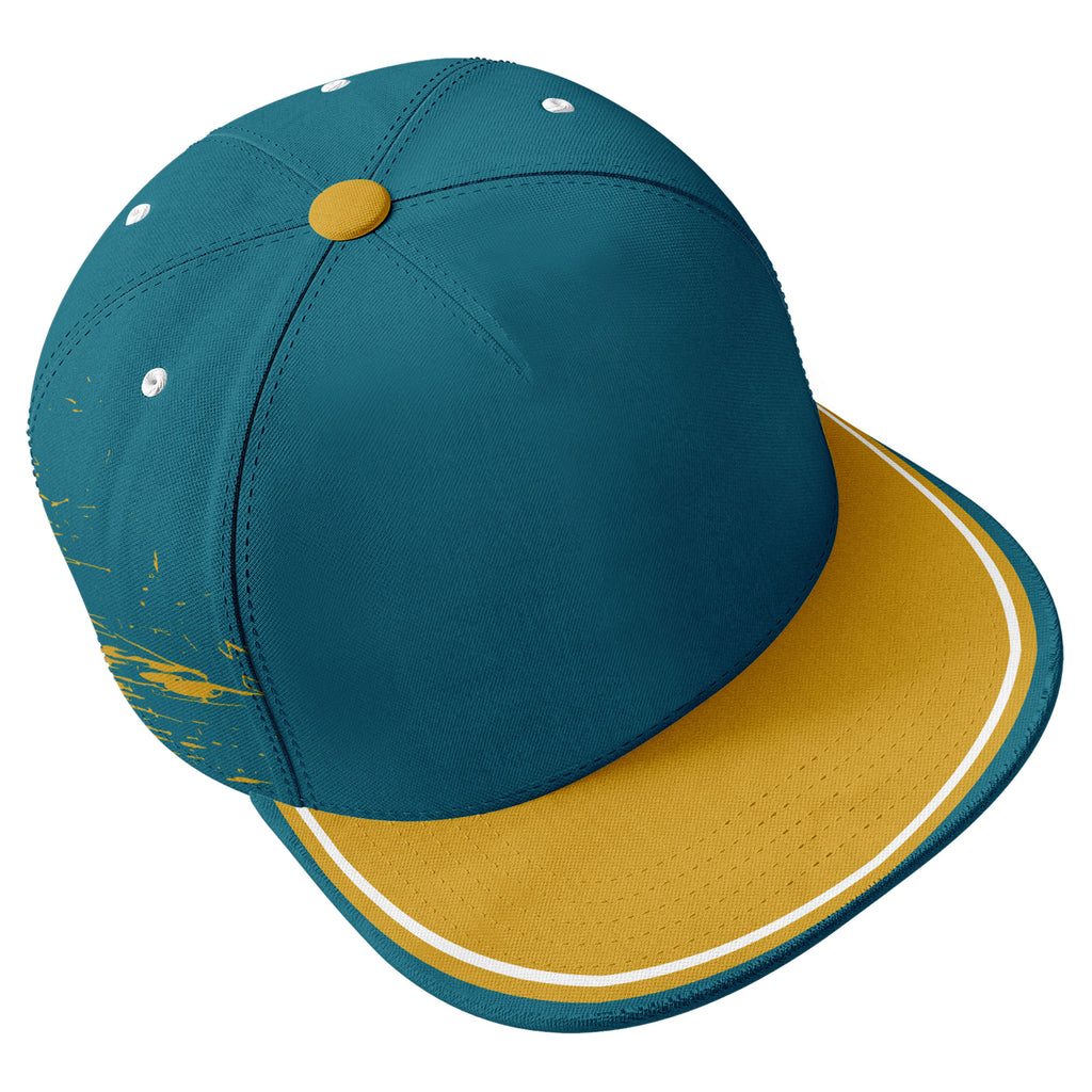 Custom Green Yellow Jacksonville Hat Sport Design Cap Stitched Adjustable Personalized PR067B-D020261-16