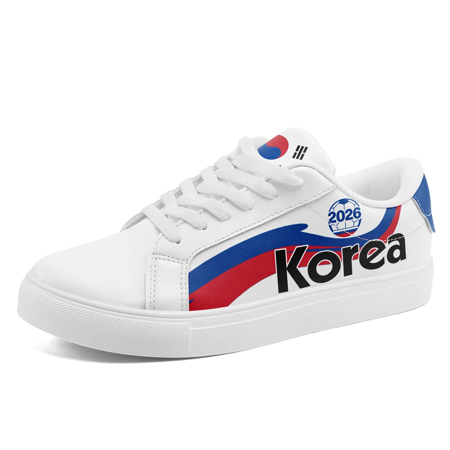 Custom South Korea 2026 World Cup Sneakers DIY Country Flag Running Shoes Lightweight Sport Shoes Gift for Football Fans Personalized Team Name and Logo FN023-F009080-3