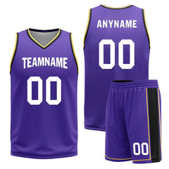 Custom Black Purple Los Angeles City Edition Personalized Reversible Basketball Set Sports Basketball Jersey BBJ01R-D0610-14