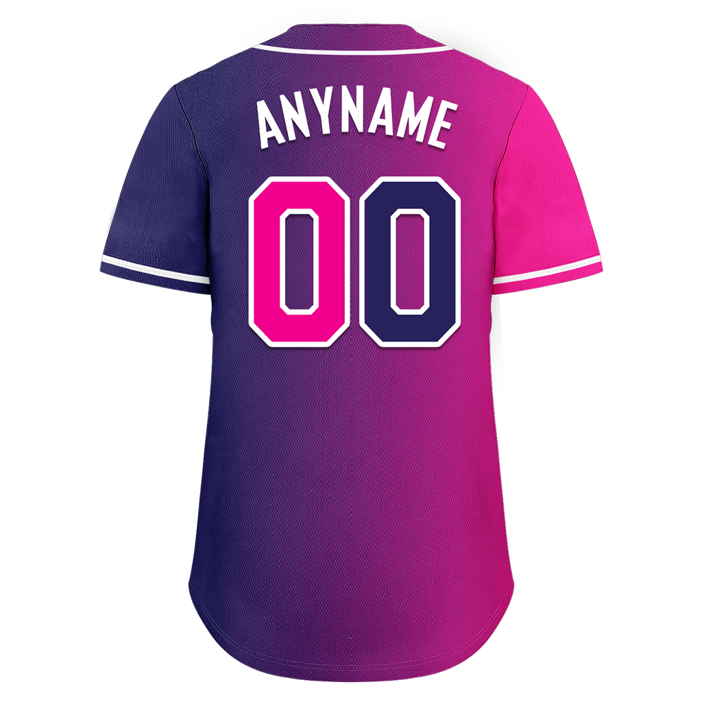 Custom Pink Blue Gradient Fashion Personalized Authentic Baseball Jersey BSBJ01-D0a7aab