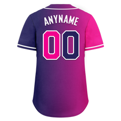 Custom Pink Blue Gradient Fashion Personalized Authentic Baseball Jersey BSBJ01-D0a7aab