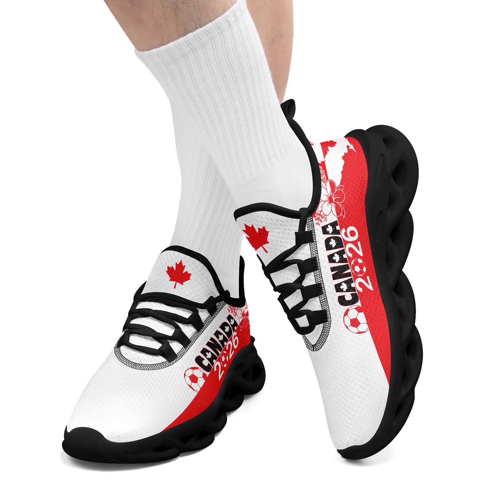 Custom 2026 World Cup Canada Sneakers DIY Country Flag Running Shoes Lightweight Sport Shoes Gift for Football Fans Personalized Team Name and Logo FN003-F023060-5