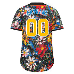 Custom Graffiti Pattern Abstract Floral Patterns Personalized Authentic Baseball Jersey BSBJ01-D020171-1