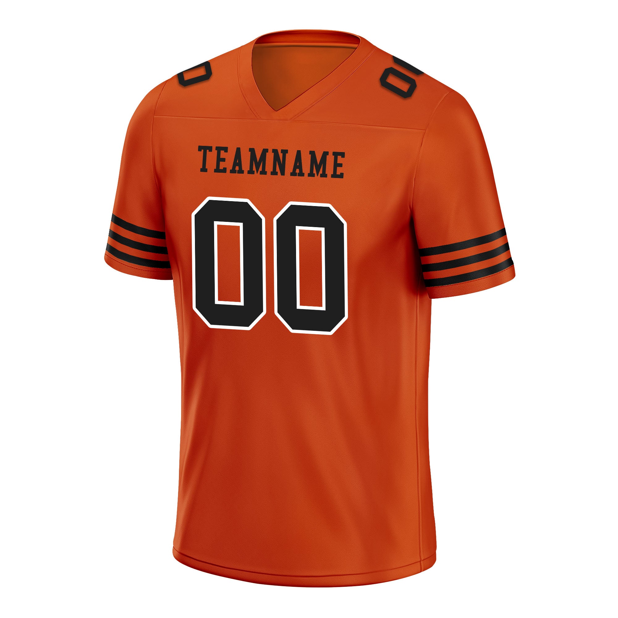 Custom Orange Black Striped Sleeves Personalized Authentic Football Jersey FBJ02-D06043