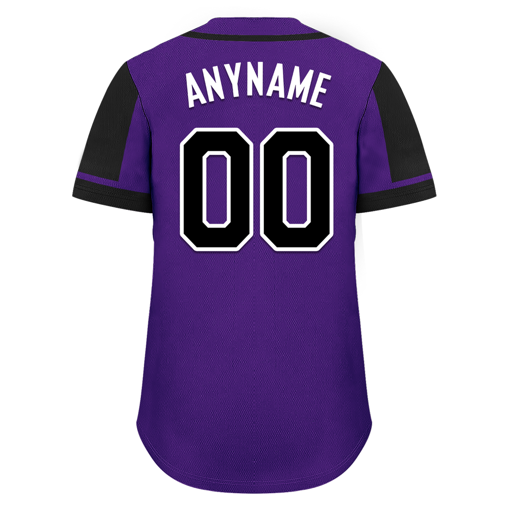 Custom Purple Black Raglan Sleeves Personalized Authentic Baseball Jersey BSBJ01-D017185