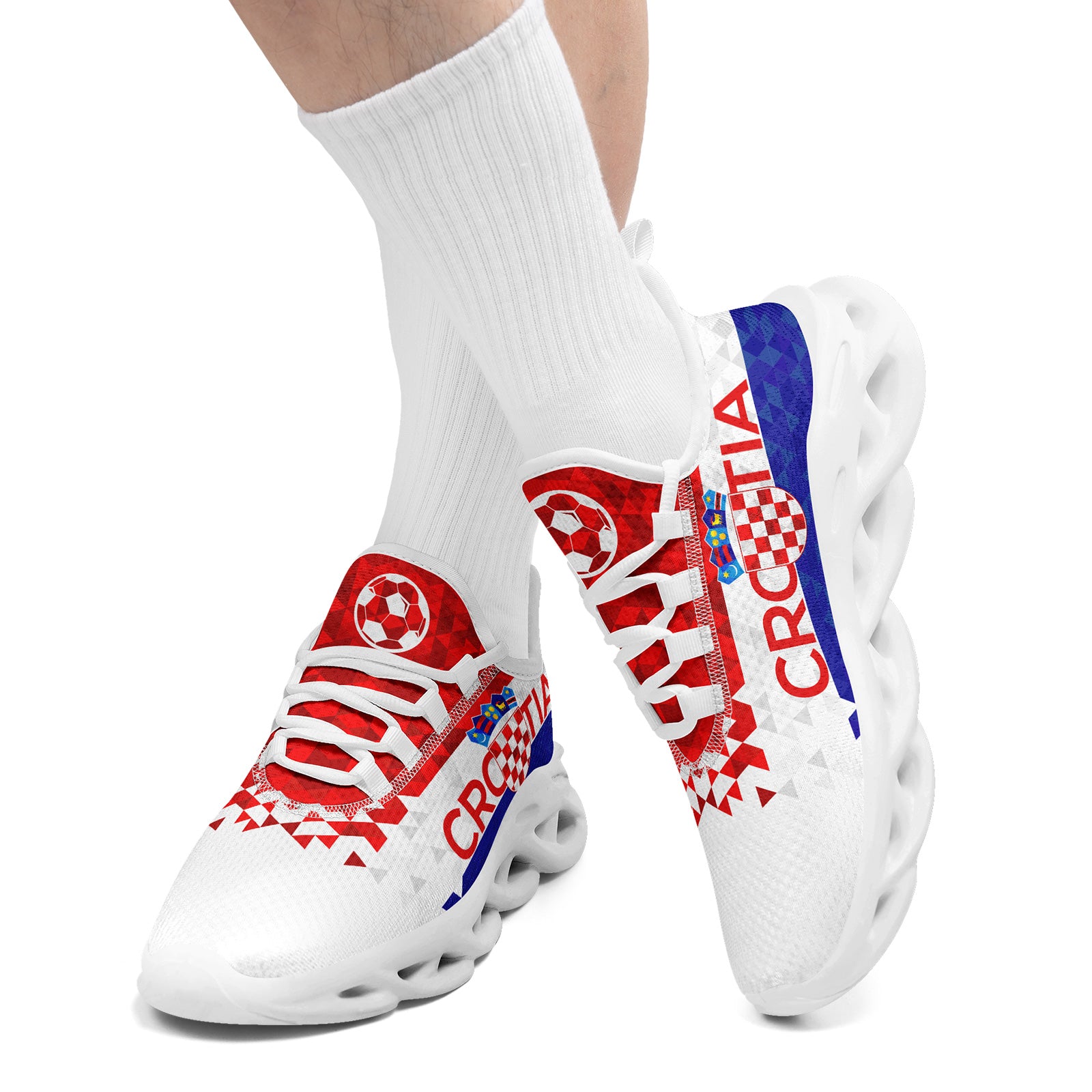 Custom Croatia 2026 World Cup Sneakers DIY Country Flag Running Shoes Lightweight Sport Shoes Gift for Football Fans Personalized Team Name and Logo FN003-F009104-4