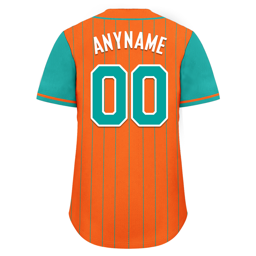 Custom Orange Cyan Stripe Fashion Personalized Authentic Baseball Jersey BSBJ01-D017234