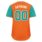 Custom Orange Cyan Stripe Fashion Personalized Authentic Baseball Jersey BSBJ01-D017234