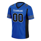 Custom Blue Black Striped Sleeves Personalized Authentic Football Jersey FBJ02-D06071