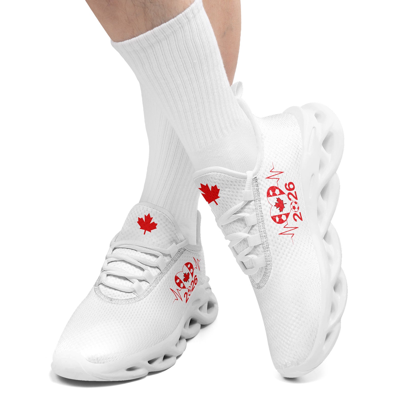 Custom 2026 World Cup Canada Sneakers DIY Country Flag Running Shoes Lightweight Sport Shoes Gift for Football Fans Personalized Team Name and Logo FN003-F023060-4