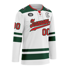Custom White Green Personalized Hockey Jersey HCKJ01-D0a70c0