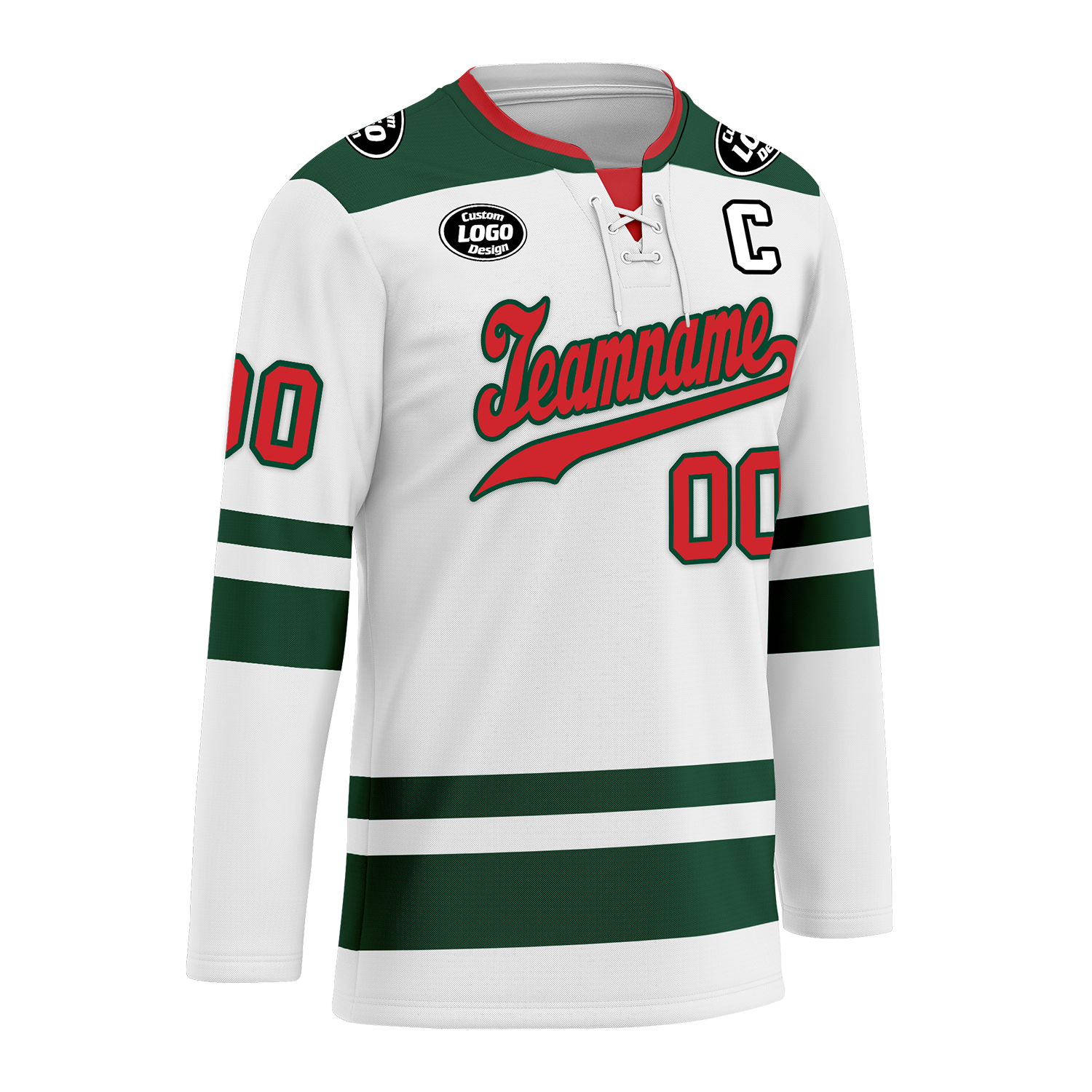 Custom White Green Personalized Hockey Jersey HCKJ01-D0a70c0
