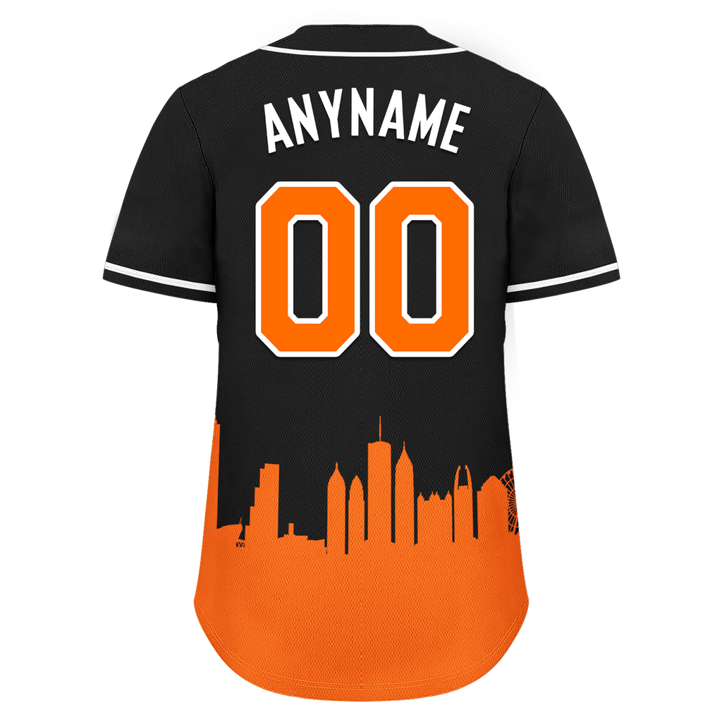 Custom Black Orange City Edition Personalized Authentic Baseball Jersey BSBJ01-D017133
