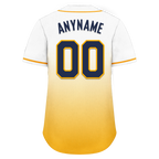 Custom White Yellow Fade Fashion Personalized Authentic Baseball Jersey BSBJ01-D0a70dc