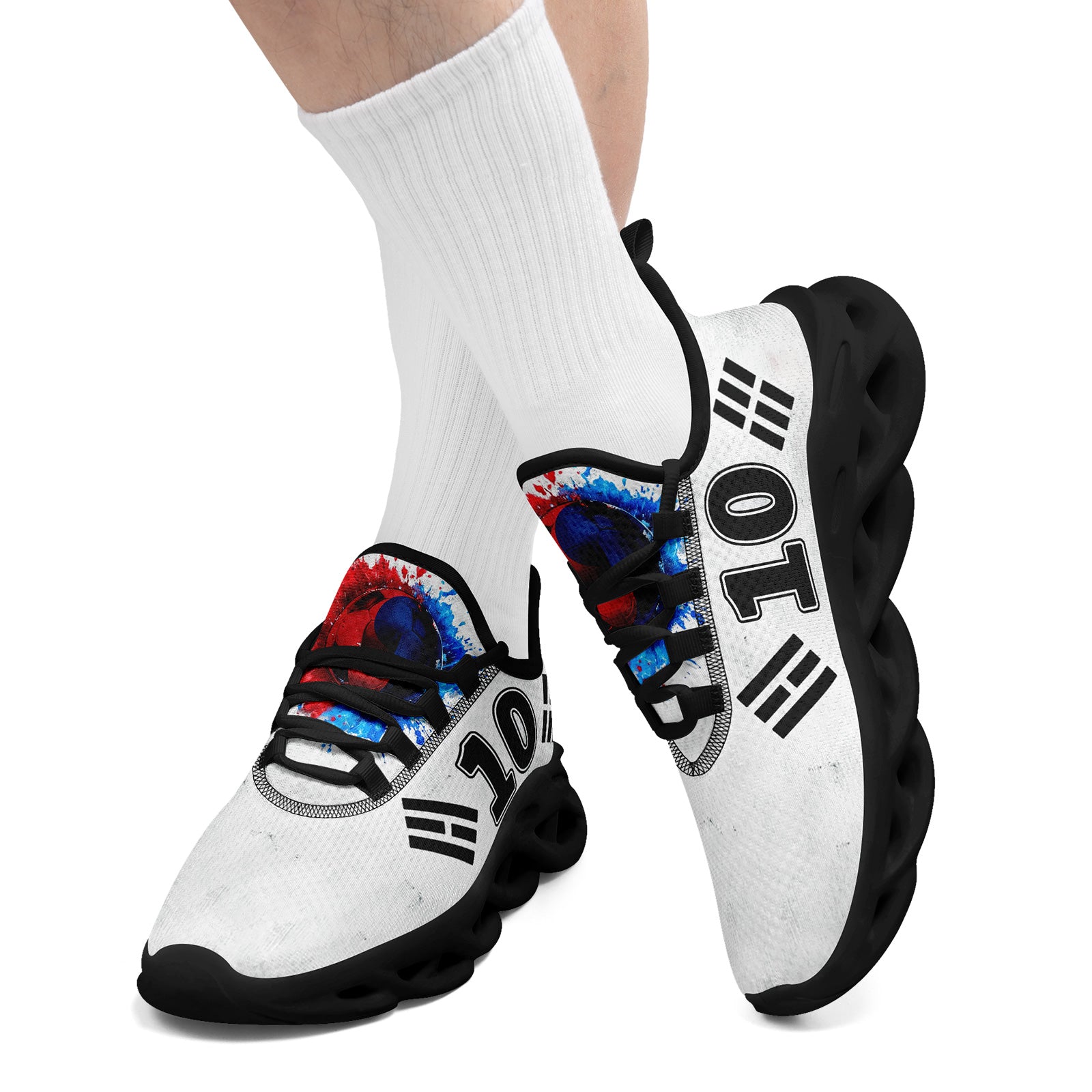 Custom South Korea 2026 World Cup Sneakers DIY Country Flag Running Shoes Lightweight Sport Shoes Gift for Football Fans Personalized Team Name and Logo FN003-F009054-1